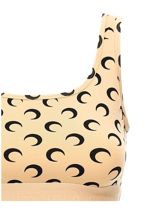 moon printed jersey sports bra beige and black MARINE SERRE | WUW055BCJER0001TA10